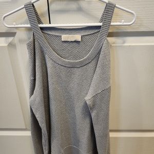 Michael Kors sparkly silver off the shoulder sweater. Size Med